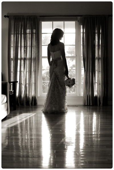 Black and White Bridal Portrait