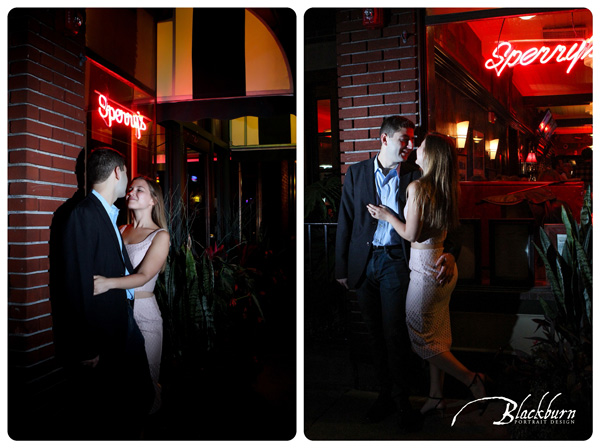 Saratoga nighttime Engagement photos