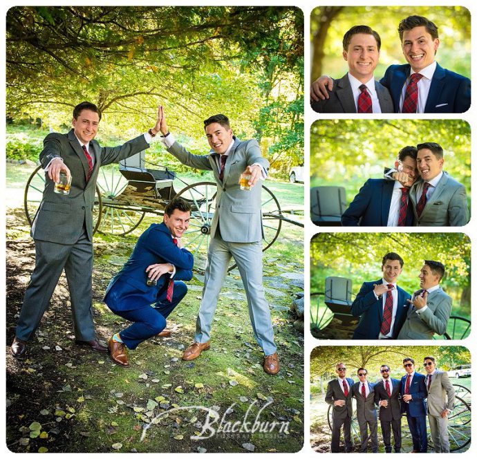 Groomsmen wedding photos lake george ny