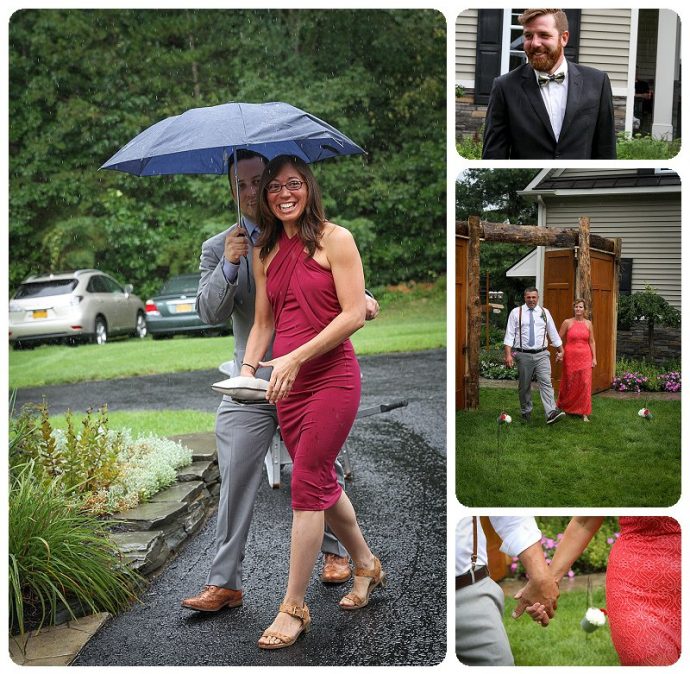 Rainy day wedding photos saratoga