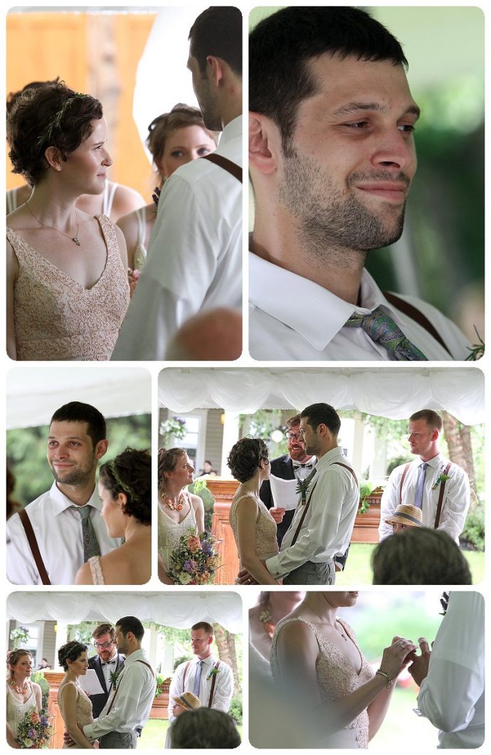 backyard tent wedding ceremony photos
