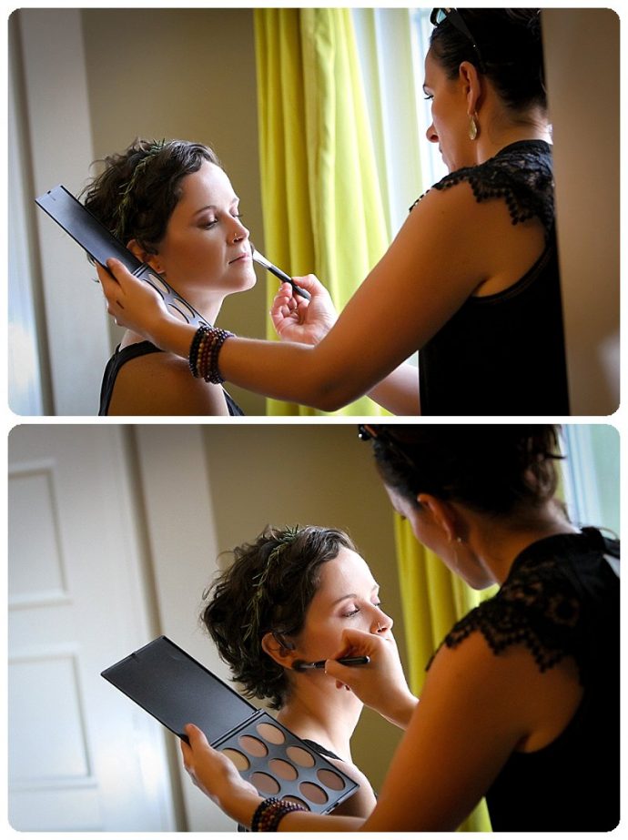 Bride getting ready Sanctuary Salon