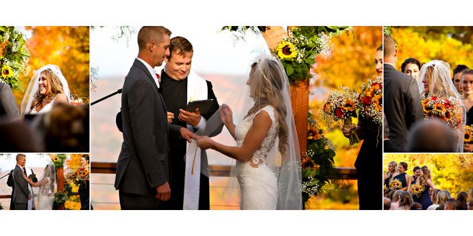 Fall wedding ceremony Windham Mountain.
