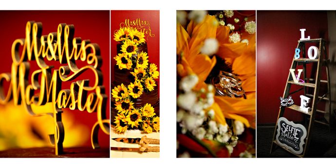 Sunflower wedding detail photos