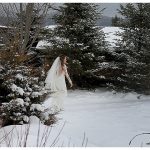 Bride Winter Destination Wedding Photo Lake Placid NY