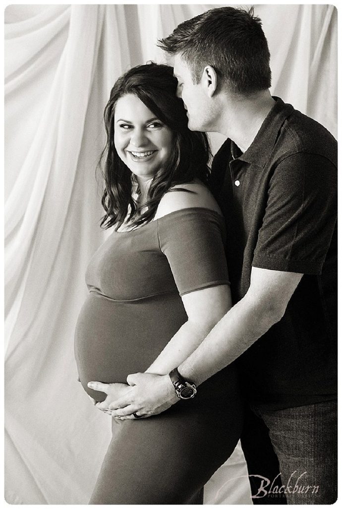 Black and White Maternity Photo