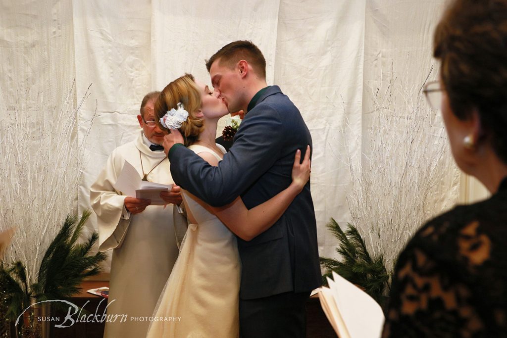 First Kiss Wedding Ceremony Photo Saratoga