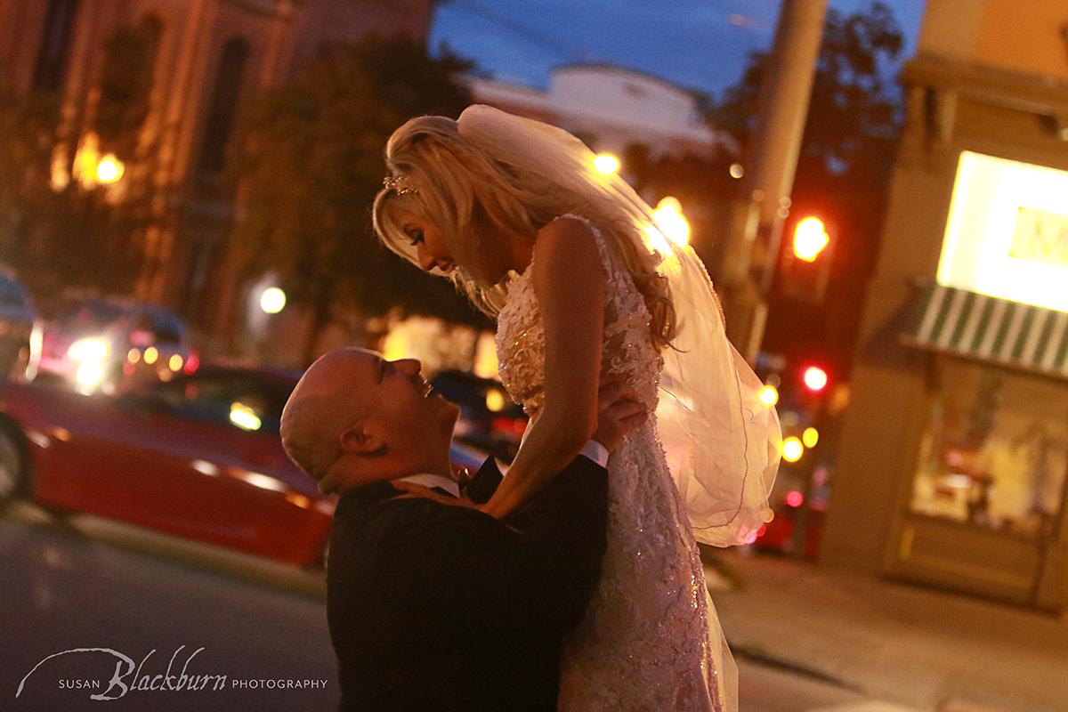 Downtown Saratoga NY Night Wedding Photo